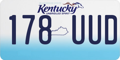 KY license plate 178UUD