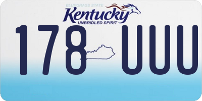 KY license plate 178UUU