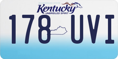KY license plate 178UVI