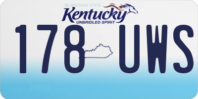 KY license plate 178UWS
