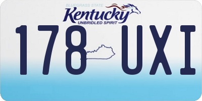 KY license plate 178UXI