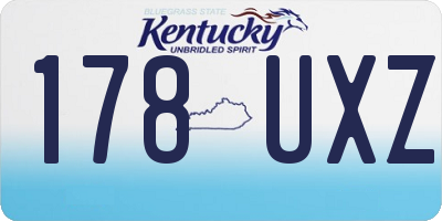 KY license plate 178UXZ