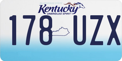 KY license plate 178UZX