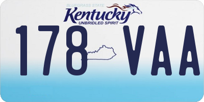 KY license plate 178VAA