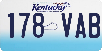 KY license plate 178VAB