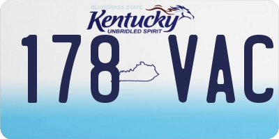 KY license plate 178VAC