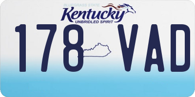 KY license plate 178VAD