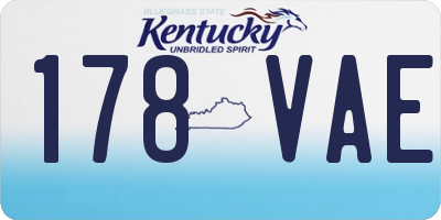 KY license plate 178VAE