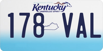 KY license plate 178VAL