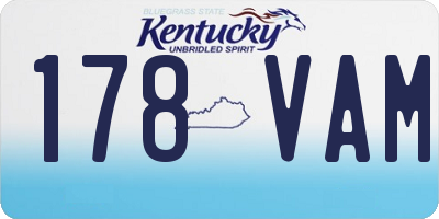 KY license plate 178VAM