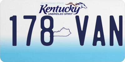 KY license plate 178VAN