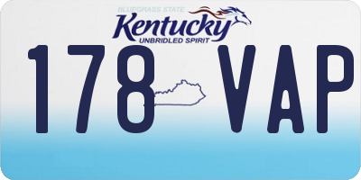KY license plate 178VAP
