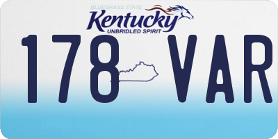KY license plate 178VAR