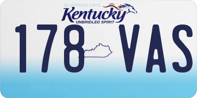KY license plate 178VAS