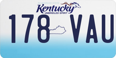 KY license plate 178VAU