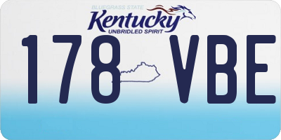 KY license plate 178VBE