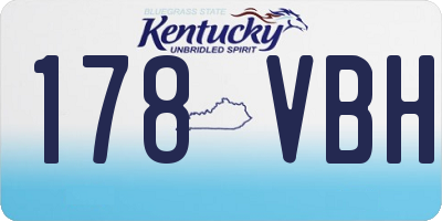 KY license plate 178VBH
