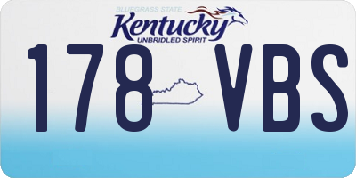 KY license plate 178VBS