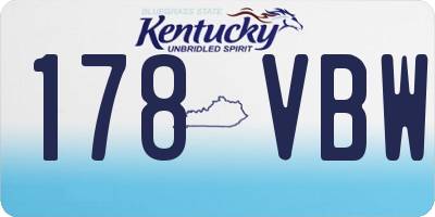 KY license plate 178VBW