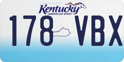 KY license plate 178VBX