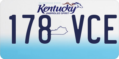 KY license plate 178VCE