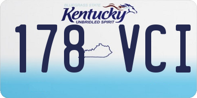 KY license plate 178VCI