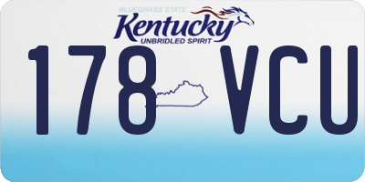 KY license plate 178VCU