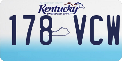 KY license plate 178VCW