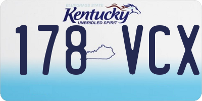 KY license plate 178VCX