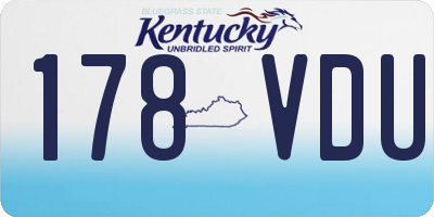 KY license plate 178VDU
