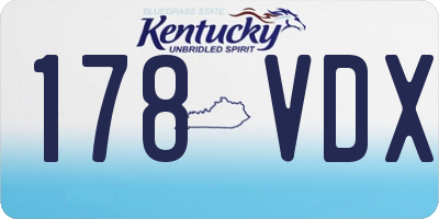 KY license plate 178VDX
