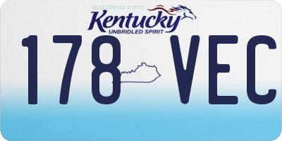 KY license plate 178VEC