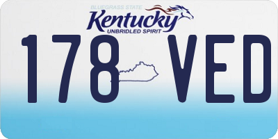 KY license plate 178VED