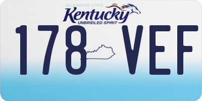 KY license plate 178VEF