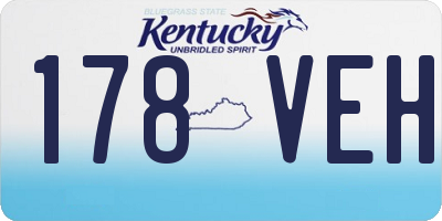 KY license plate 178VEH