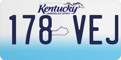 KY license plate 178VEJ