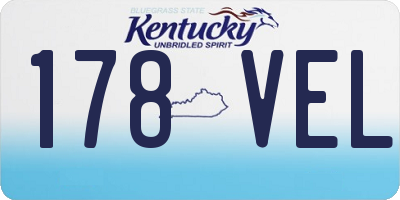 KY license plate 178VEL