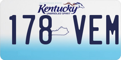 KY license plate 178VEM