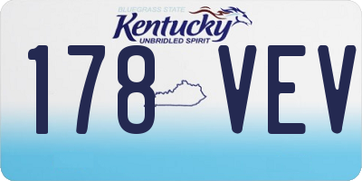 KY license plate 178VEV