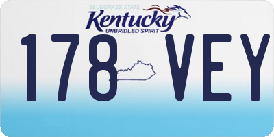KY license plate 178VEY