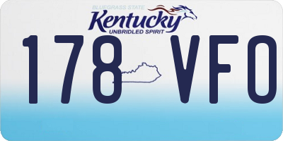 KY license plate 178VFO