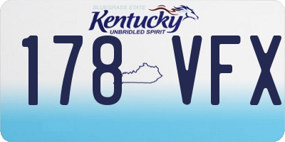 KY license plate 178VFX