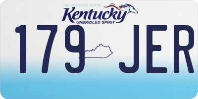 KY license plate 179JER