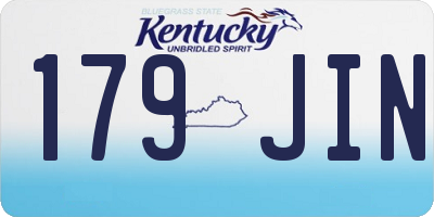 KY license plate 179JIN