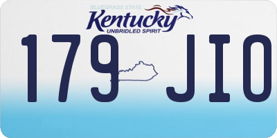 KY license plate 179JIO