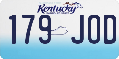 KY license plate 179JOD