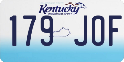 KY license plate 179JOF