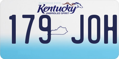 KY license plate 179JOH