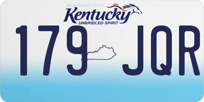 KY license plate 179JQR