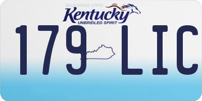 KY license plate 179LIC